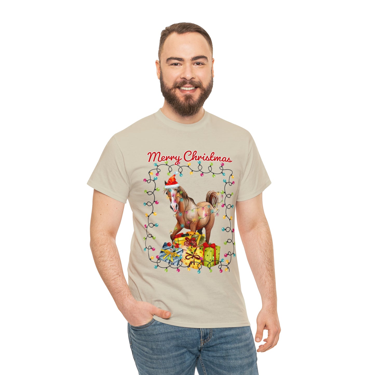 Merry Christmas Horse Christmas Short Sleeve Tee