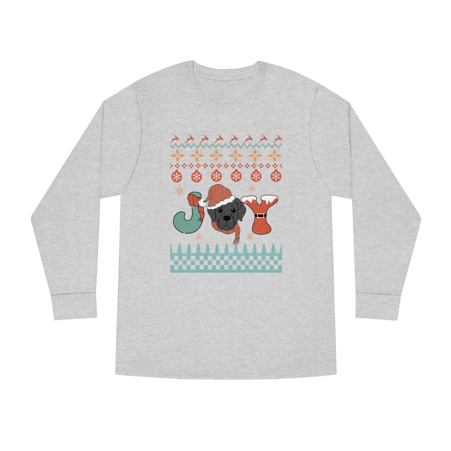 Joy Labrador Dog Christmas Ugly Sweater Long Sleeve Tee