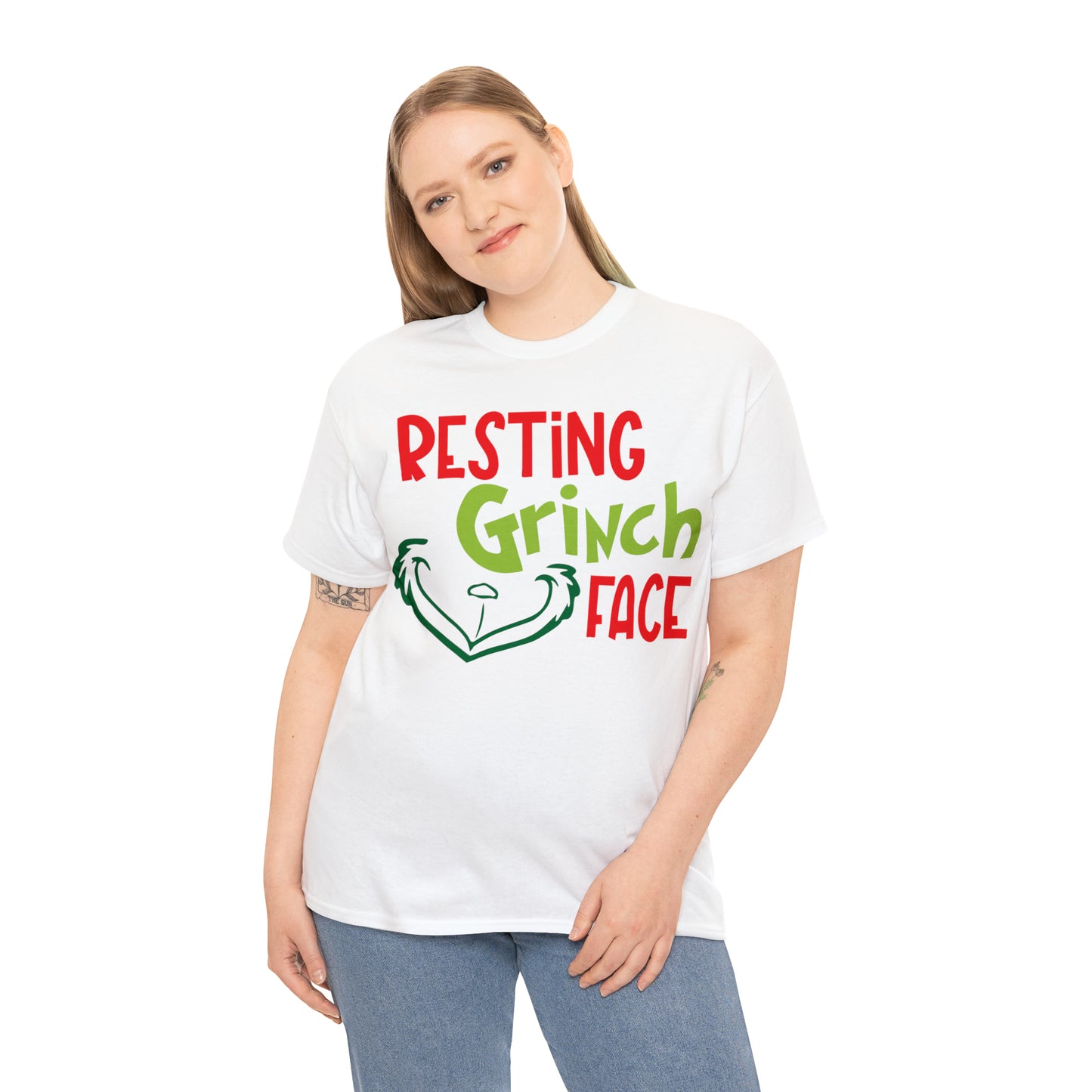 Resting Grinch Face Christmas Short Sleeve Tee