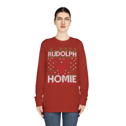 Rudolph is My Homie Christmas Ugly Sweater Long Sleeve T-shirt