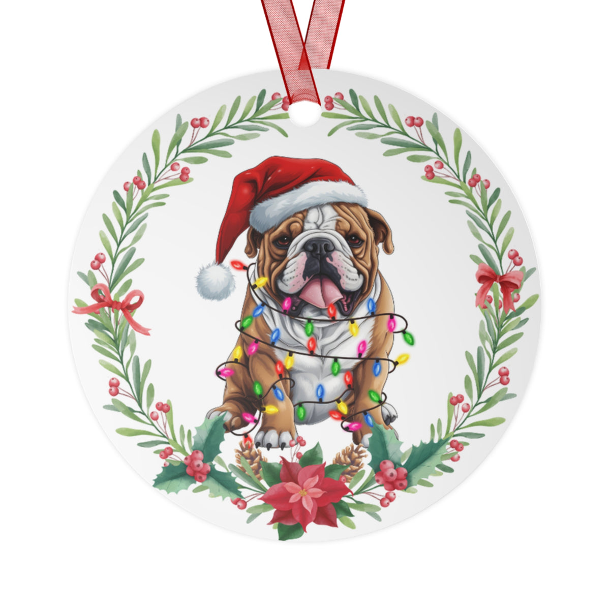 Bulldog Dog in Lights Ornament