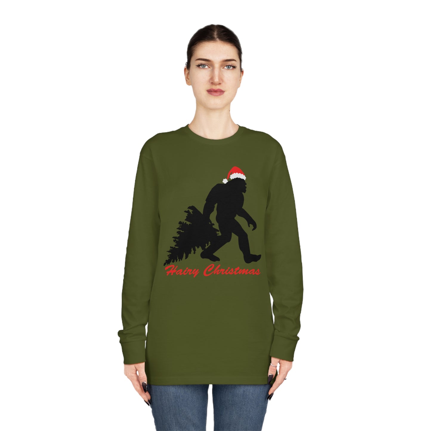 Sasquatch Big Foot Hairy Christmas Long Sleeve Tee