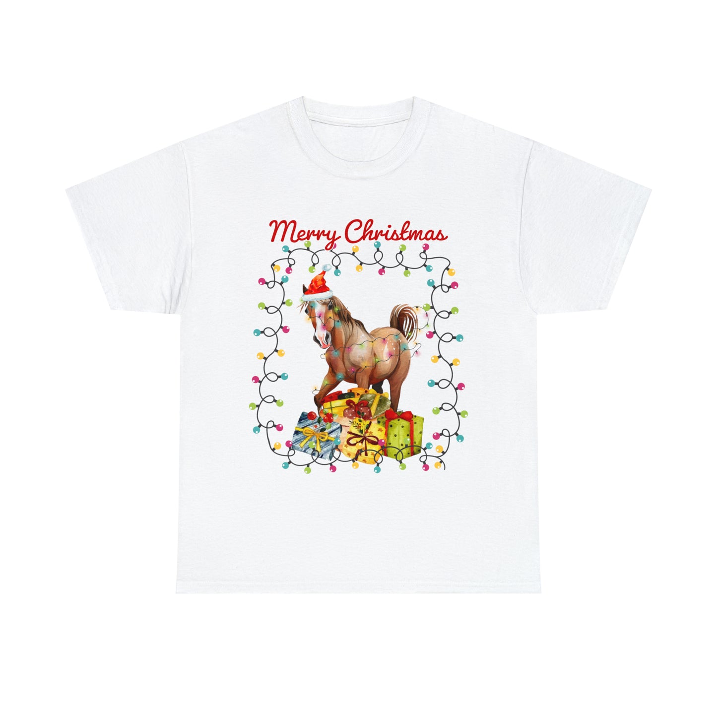 Merry Christmas Horse Christmas Short Sleeve Tee