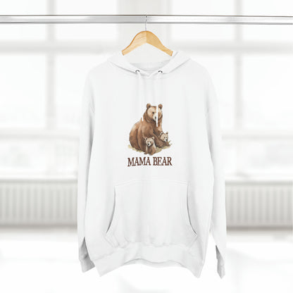 Mama Bear Grizzly Bear with Cubs Pullover Hoodie