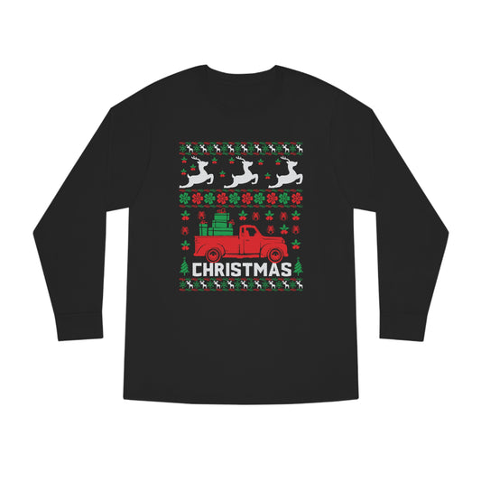 Red Merry Christmas Truck Ugly Sweater Long Sleeve T-shirt