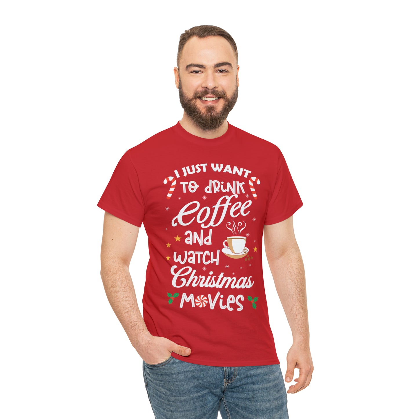 I Want to Drink Coffee and Watch Christmas Movies Christmas Short Sleeve Tee