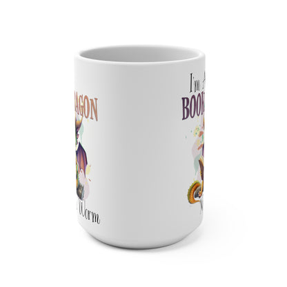 I'm a Book Dragon Not a Worm Mug 15oz