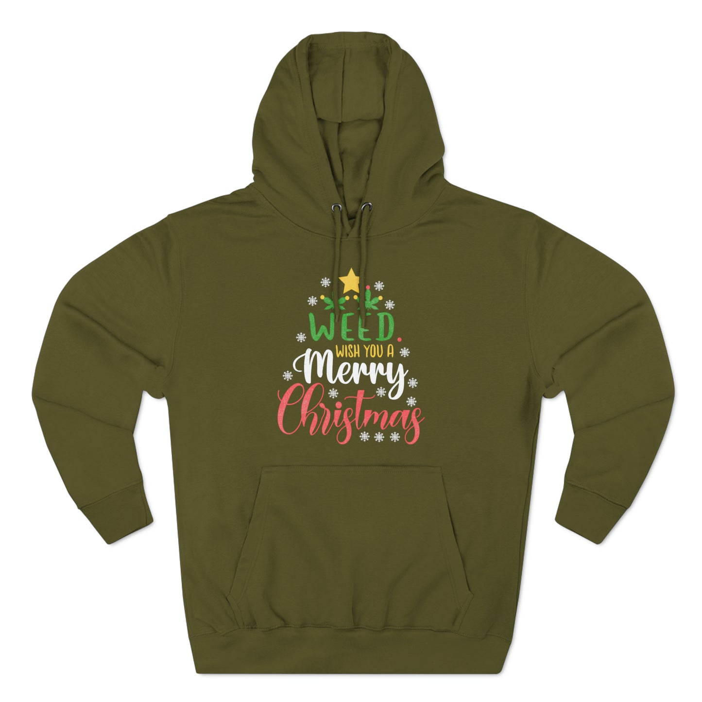 Weed Wish You A Merry Christmas Ugly Sweater Pullover Hoodie