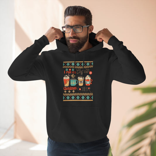 I Run On Coffee And Christmas Cheer Ugly Sweater Pullover Hoodie