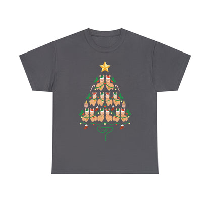 Llama Christmas Tree Christmas Short Sleeve Tee