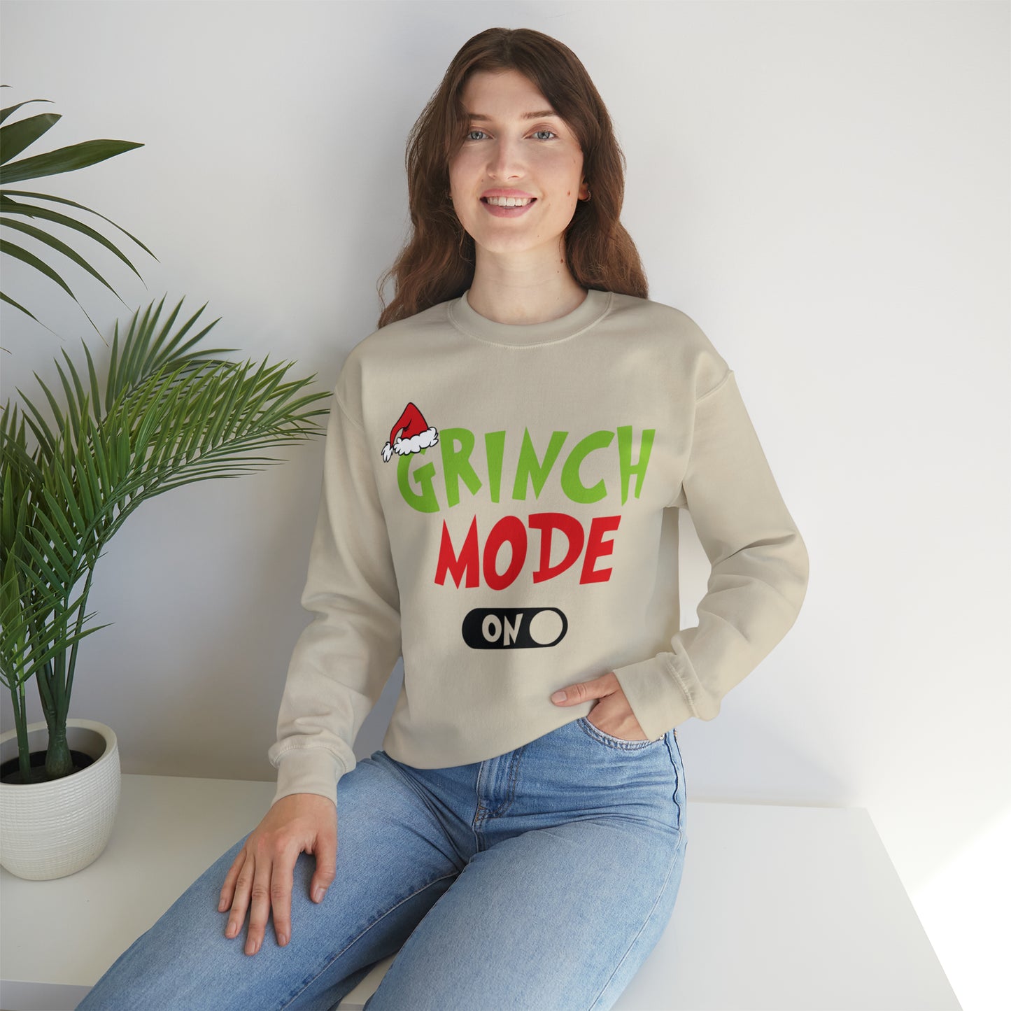 Grinch Mode On Christmas Sweatshirt