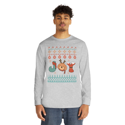 Joy Poodle Doodle Dog Christmas Ugly Sweater Long Sleeve Tee