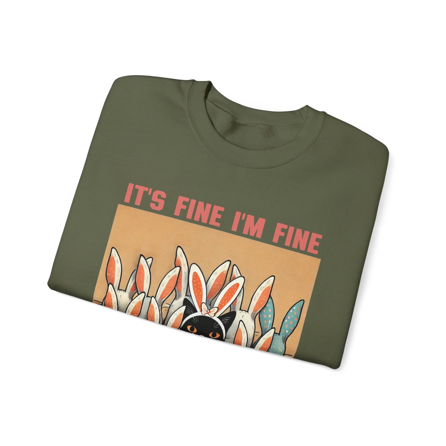 Easter Cat I'm Fine Sweatshirt