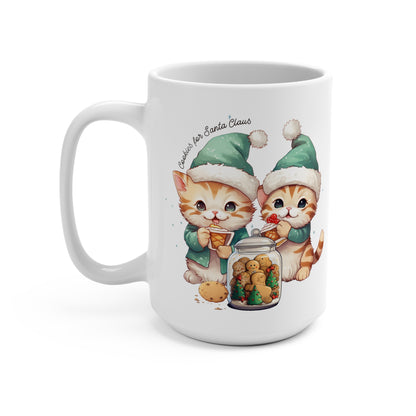 Cookies For Santa Christmas Cat Mug 15oz