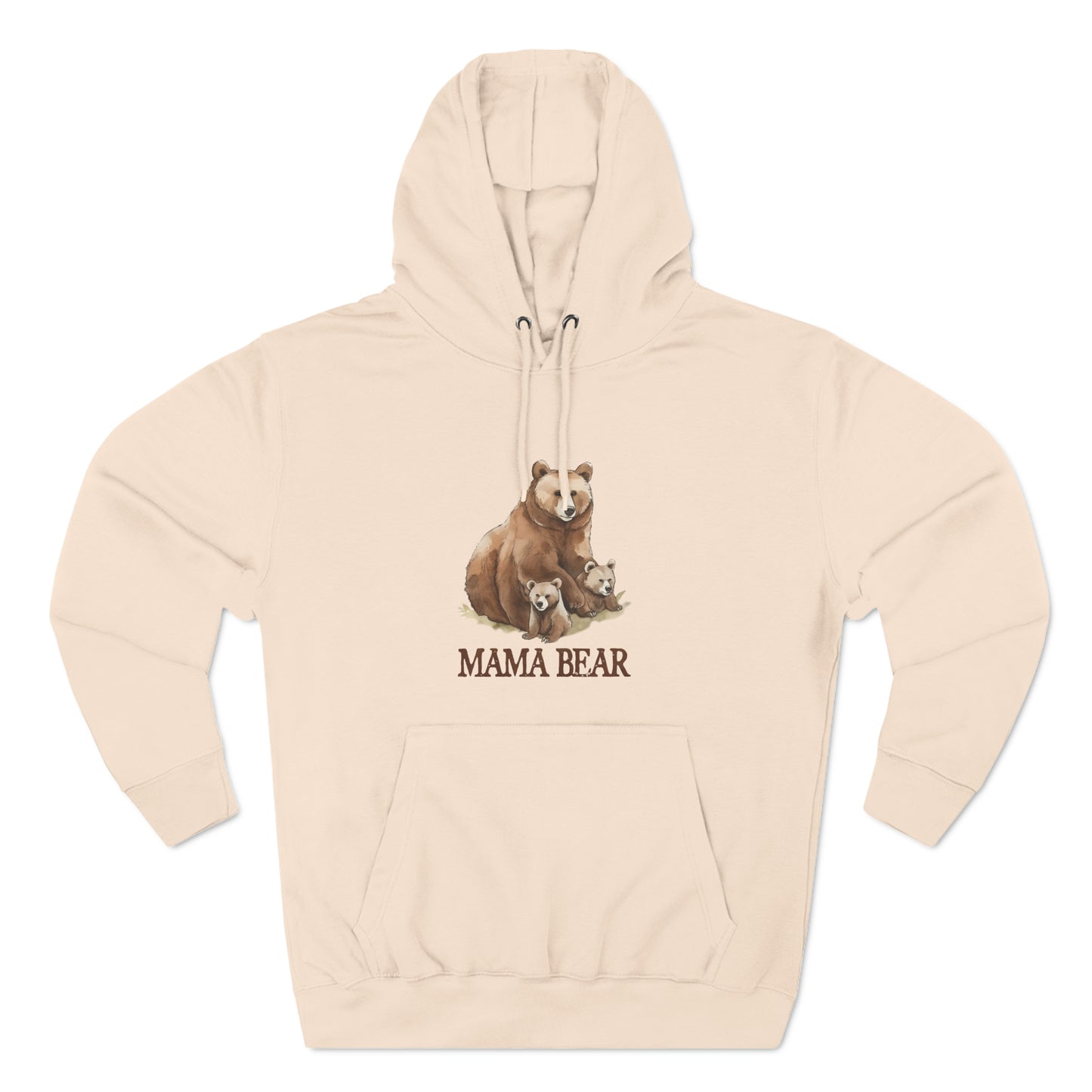 Mama Bear Grizzly Bear with Cubs Pullover Hoodie