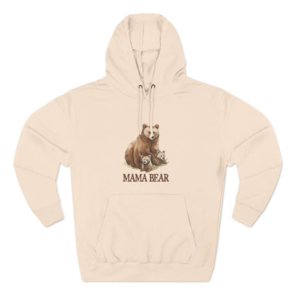 Mama Bear Grizzly Bear with Cubs Pullover Hoodie