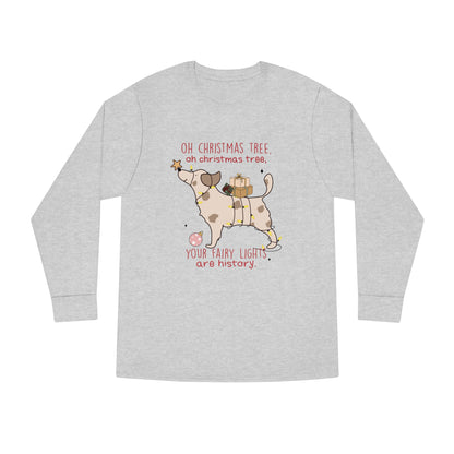 Oh Christmas Tree Your Fairy Lights Are History Dog Long Sleeve T-shirt