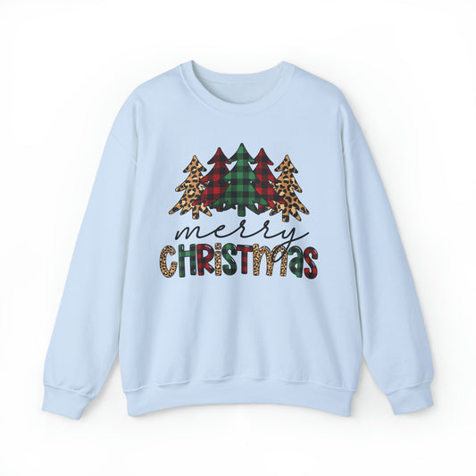 Merry Christmas Plaid Trees Sweatshirt