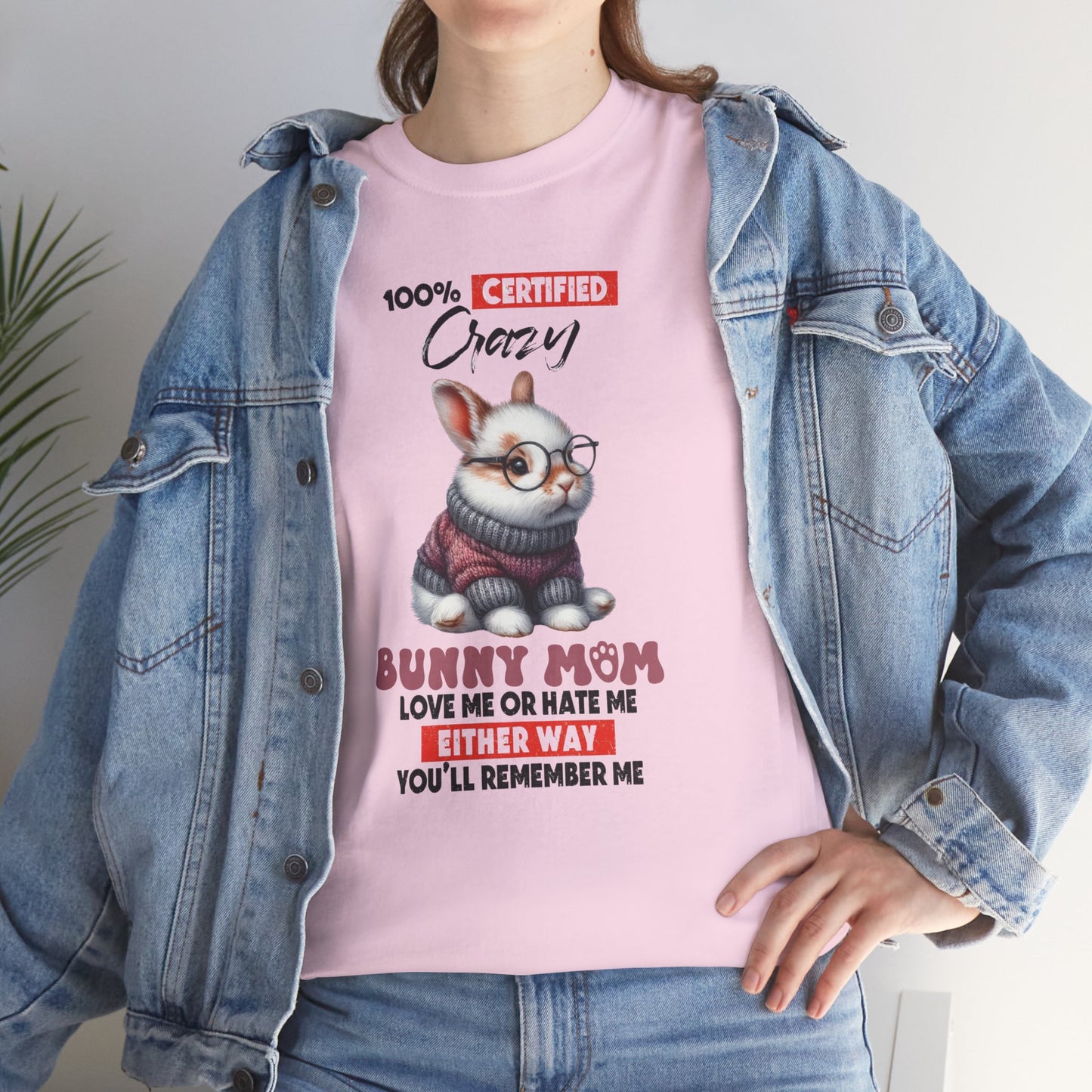 100% Certified Crazy Bunny Mom Short Sleeve Tshirt