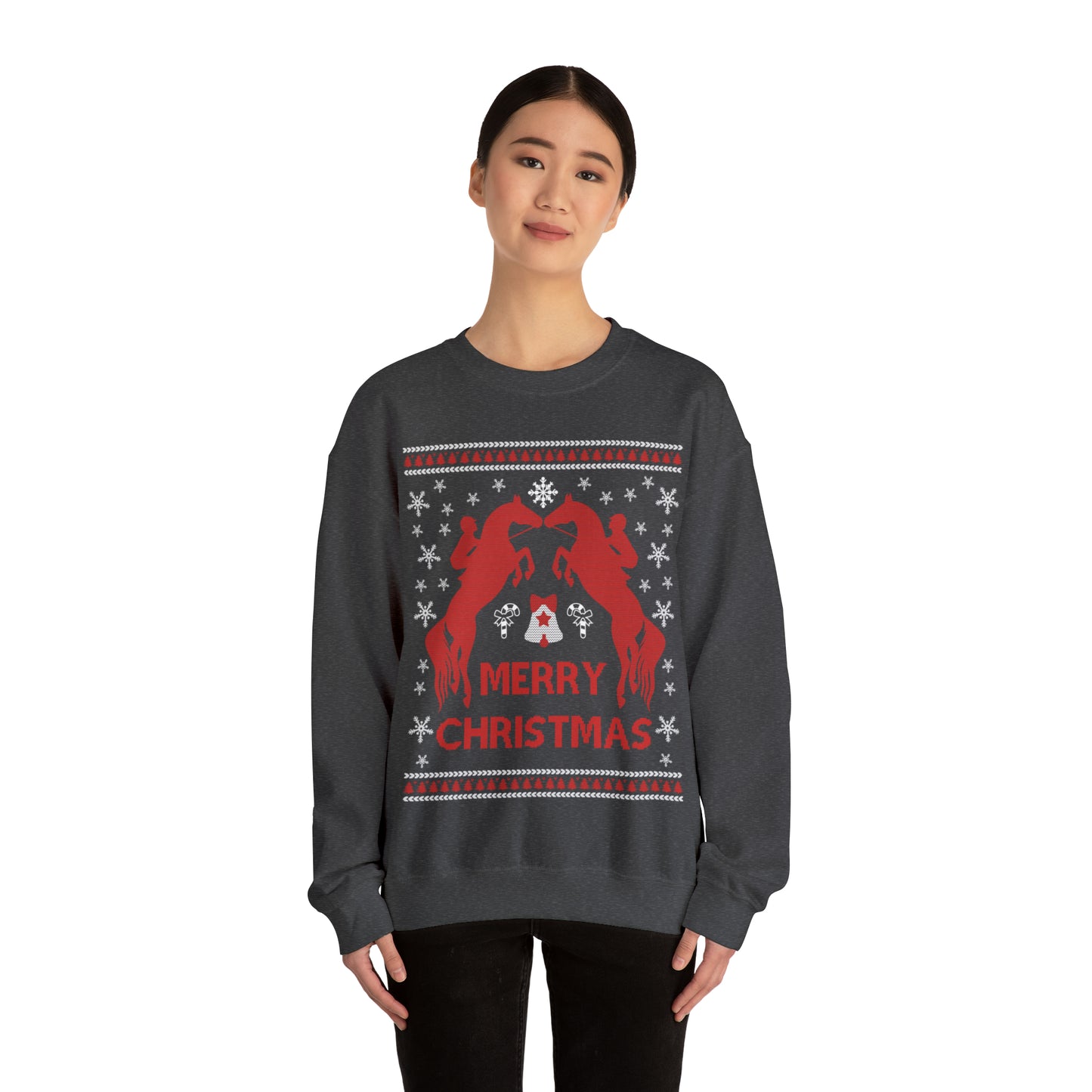 Merry Christmas Horseback Riding Christmas Ugly Sweater Sweatshirt