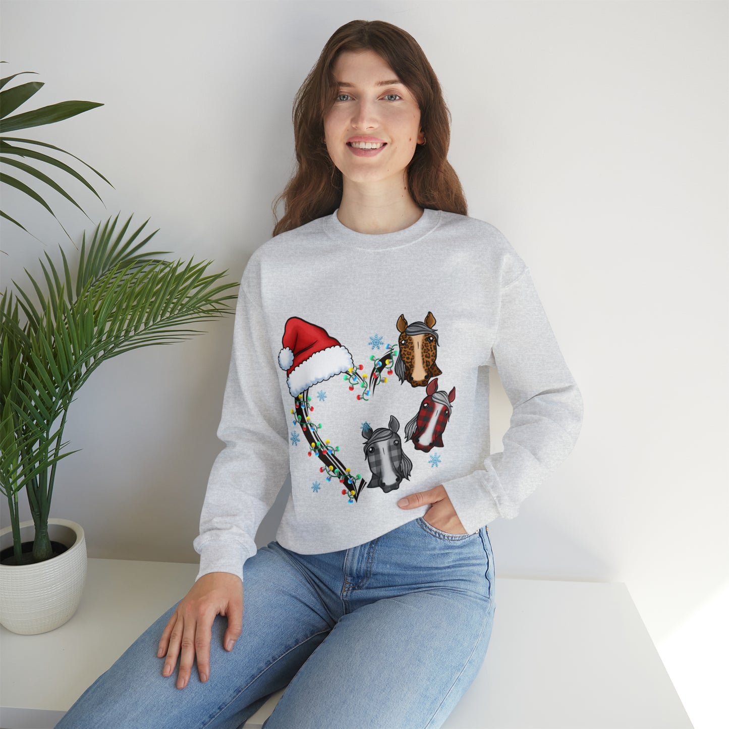 Horse Heart Wreath Christmas Sweatshirt