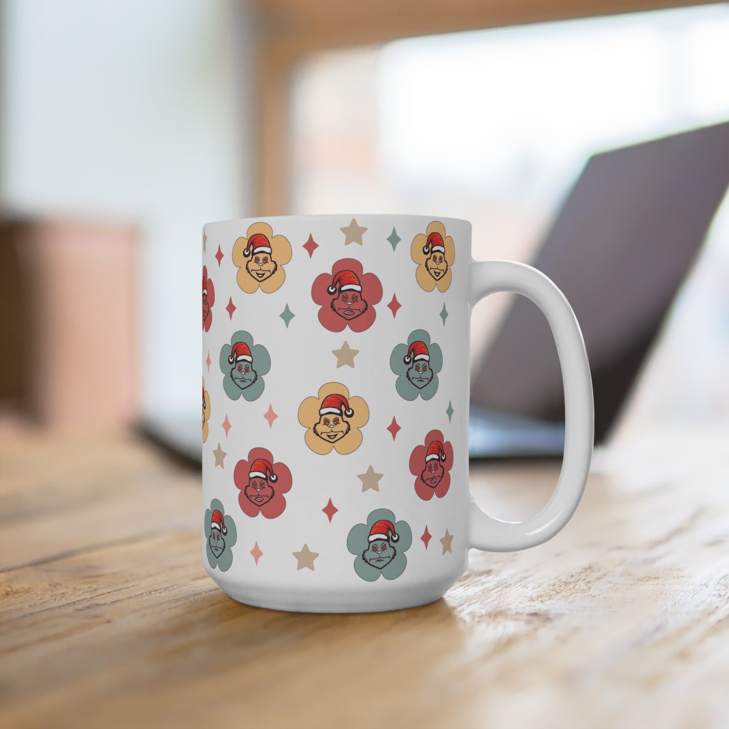 Grinch Pattern Mug 15oz
