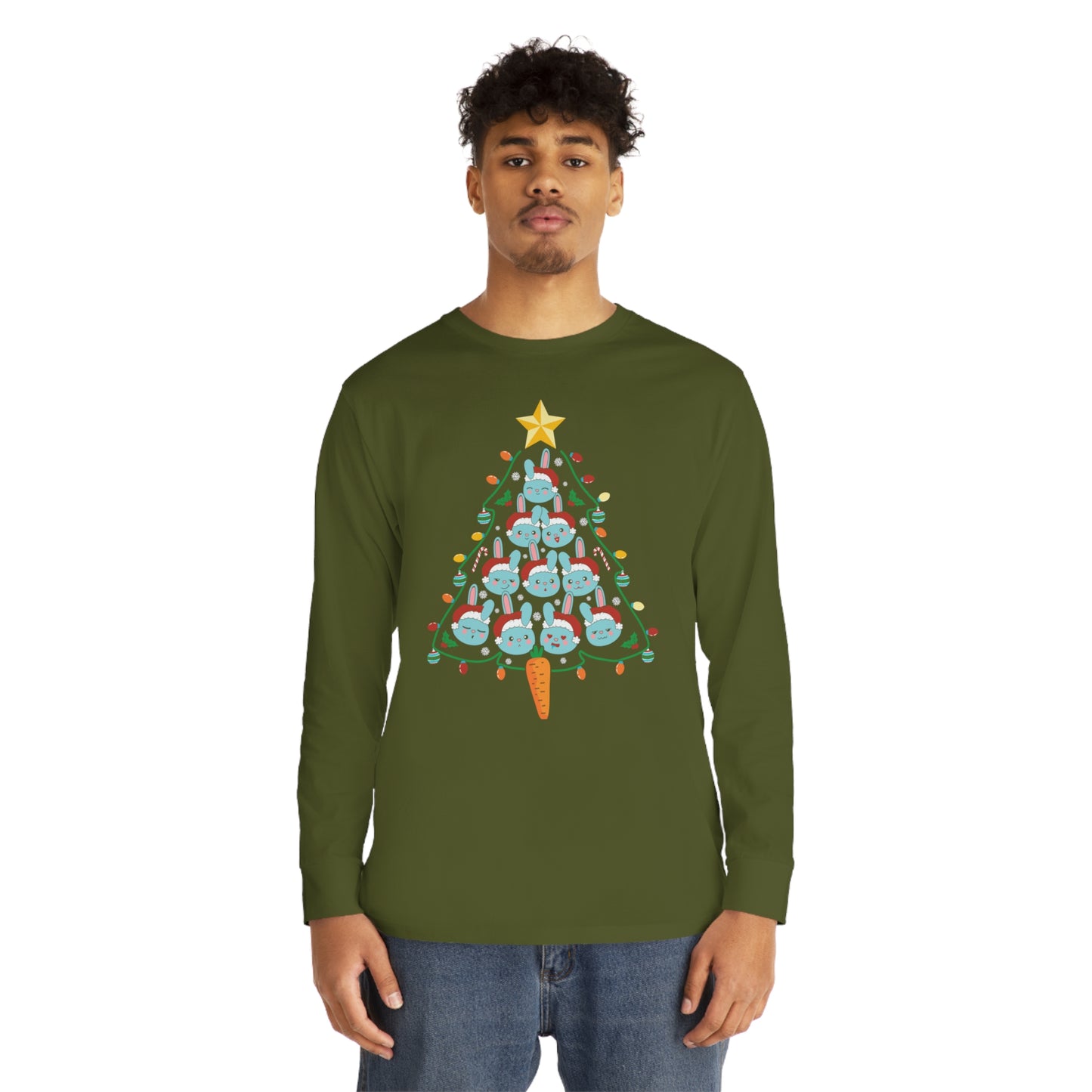 Rabbit Christmas Tree Christmas Long Sleeve T-Shirt