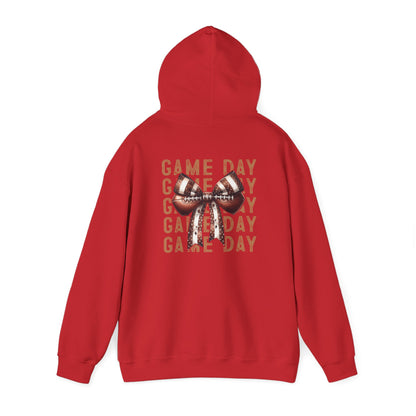 Football Game Day Hoodie Mom Dad Parent Football Lover Coquette BowsPullover