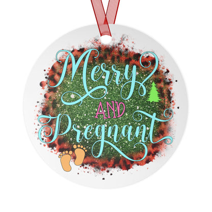 Merry and Pregnant Pregnancy Ornament