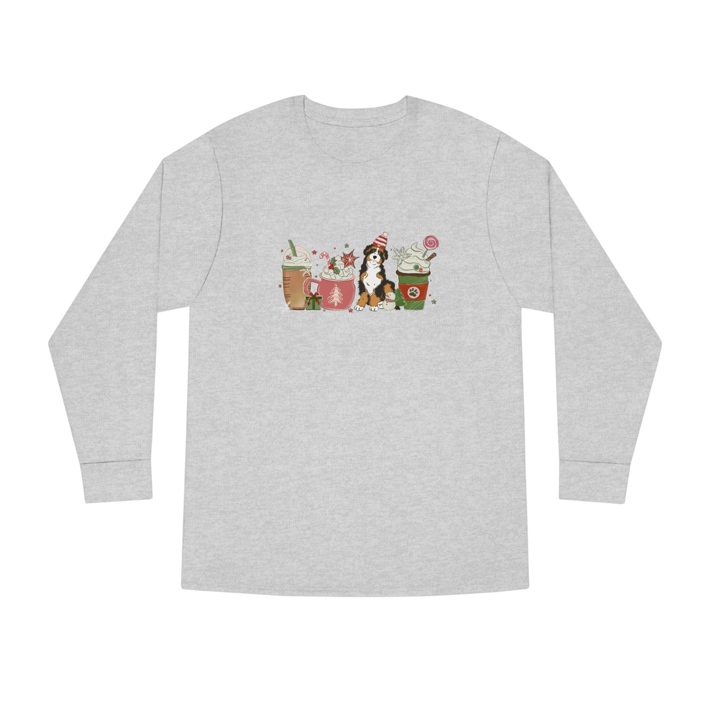 Australian Shepherd Dog Latte Christmas Long Sleeve Tee