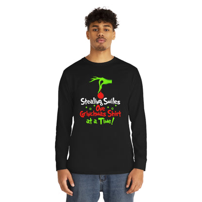 Stealing Smiles One Grinchmas Shirt At a Time! Christmas Long Sleeve T-shirt