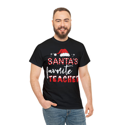 Santa's Favorite Teacher Christmas Short Sleeve Tee