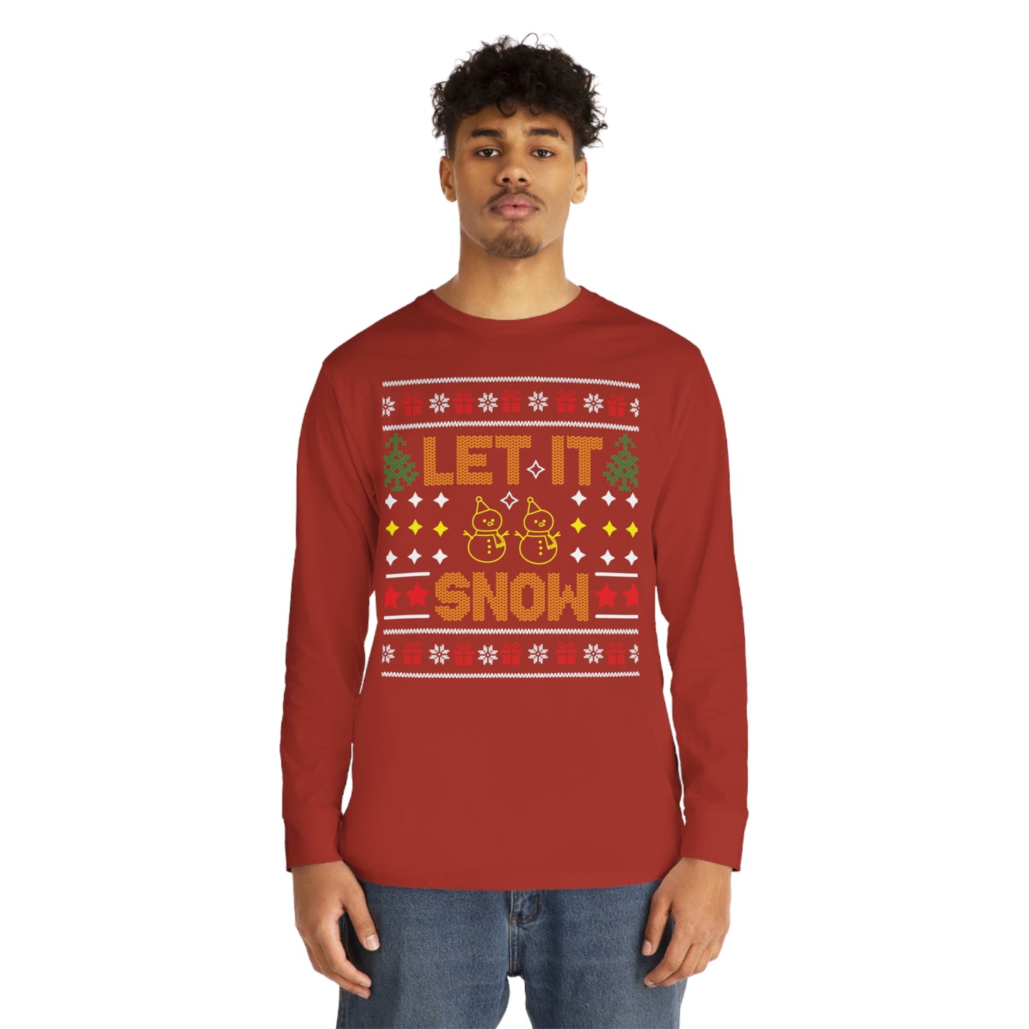 Let It Snow Snowmen Christmas Ugly Sweater Long Sleeve T-shirt