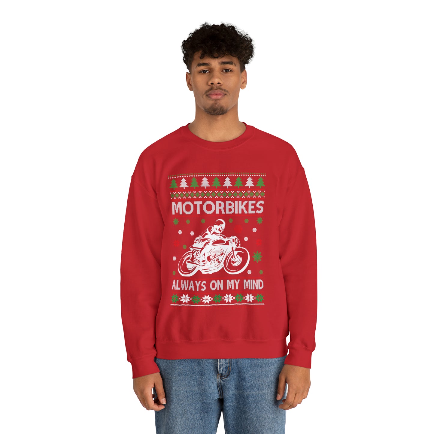 Motorbikes Always on My Mind Christmas Ugly Sweater Sweatshirt