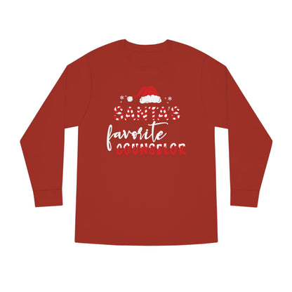 Santa's Favorite Counselor Christmas Long Sleeve Tee