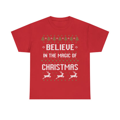 Believe in the Magic of Christmas Ugly Sweater Short Sleeve Tee