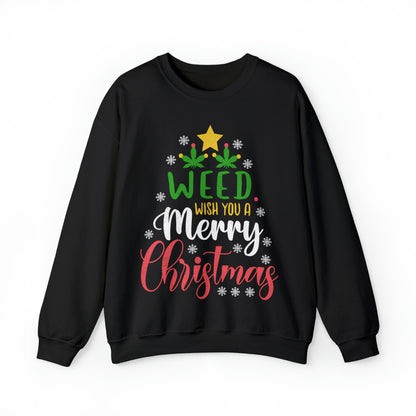 Weed Wish You A Merry Christmas Ugly Sweater Sweatshirt