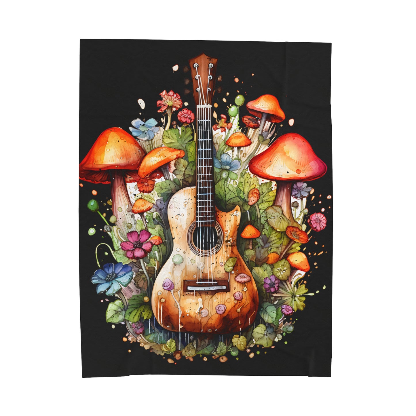 Guitar with Mushroom Blanket