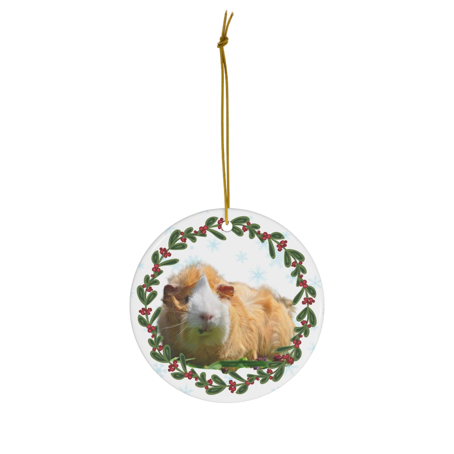 Abyssinian guinea pig Christmas Ceramic Ornament