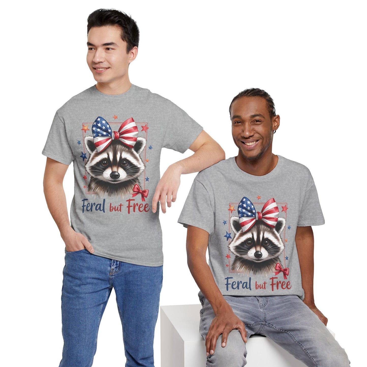 Feral But Free Raccoon Short Sleeve Tshirt