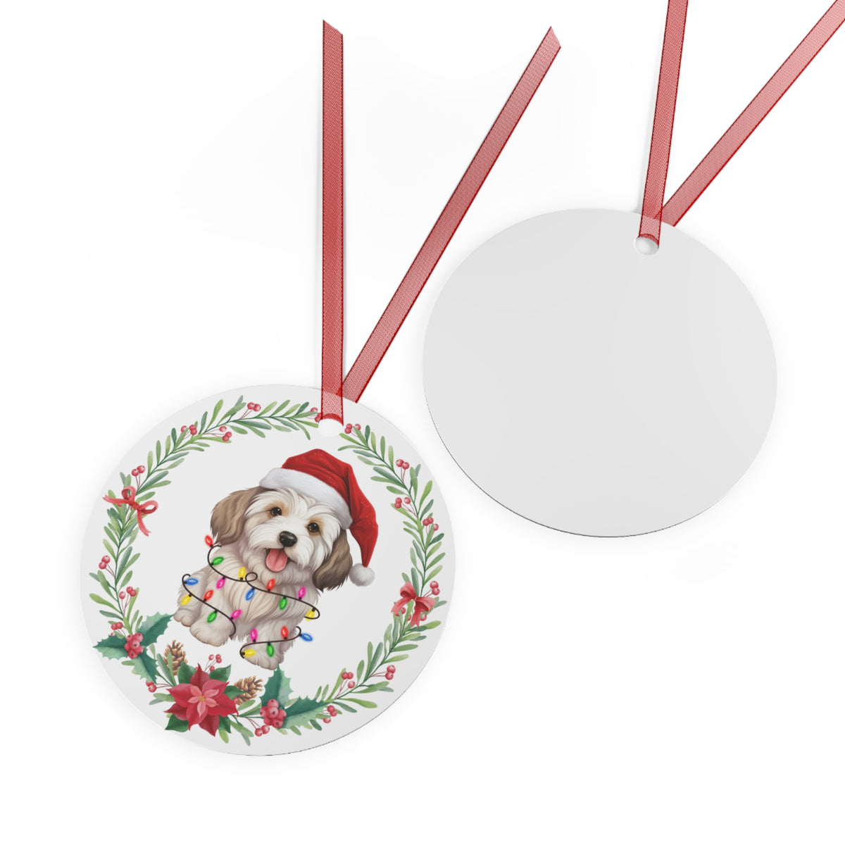 Cotton De Tulear Dog in Lights Ornament