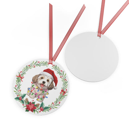 Cotton De Tulear Dog in Lights Ornament