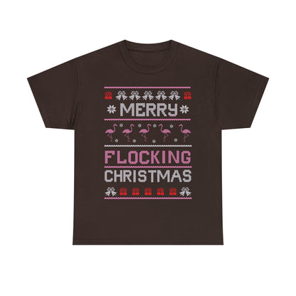 Merry Flocking Christmas Ugly Christmas Sweater Short Sleeve Tee