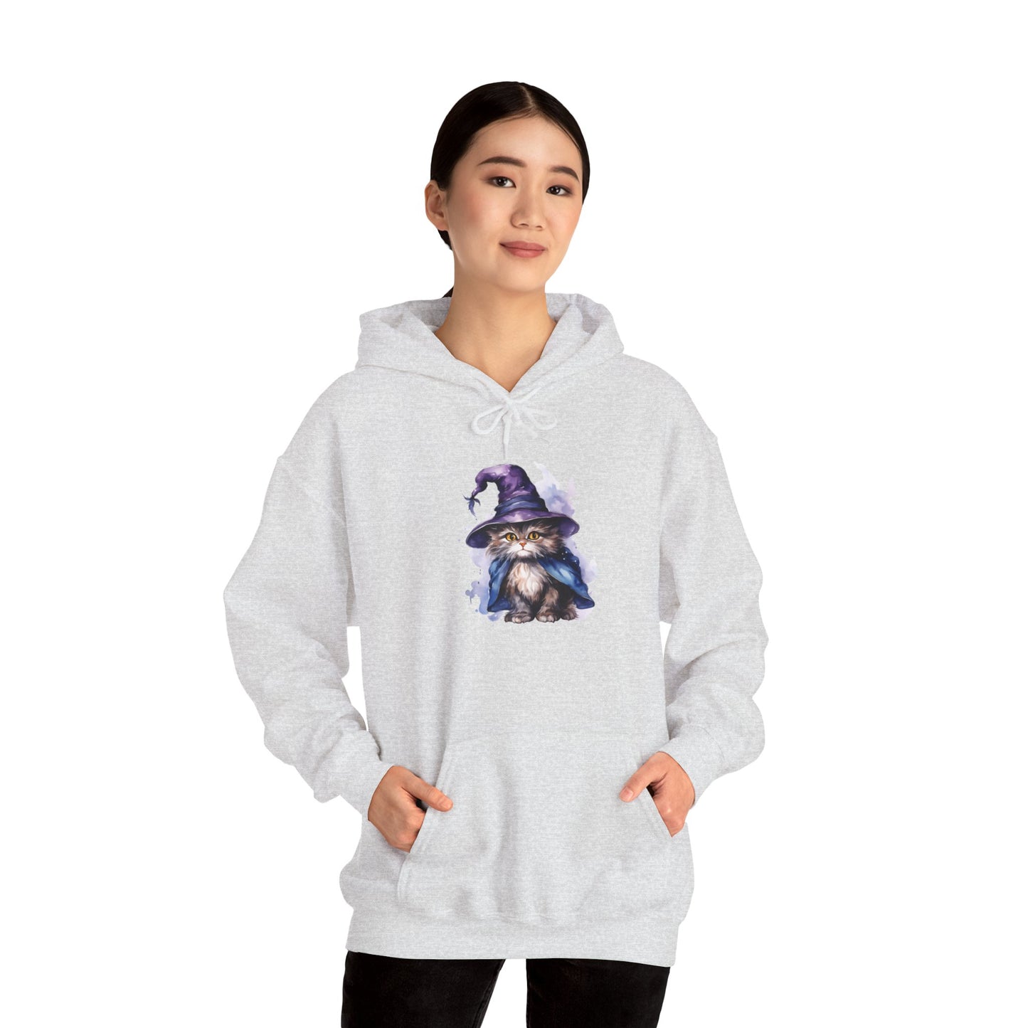 Witch Wizard Cat Halloween Pullover Hoodie