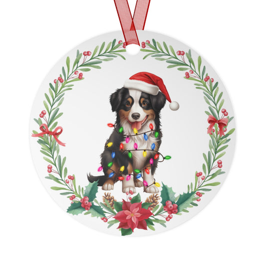 Miniature American Shepherd Dog in Lights Ornament