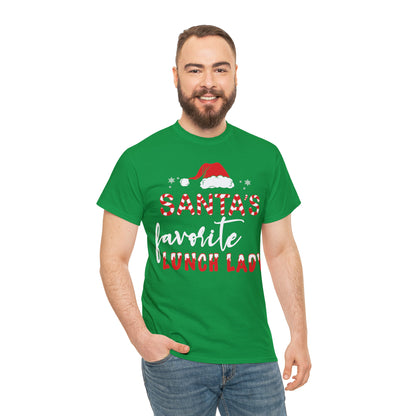 Santa's Favorite Lunch Lady Christmas Short Sleeve Tee