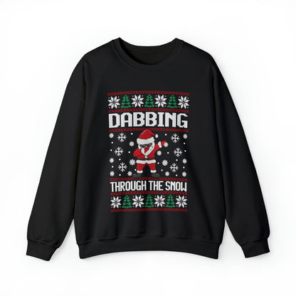 Santa Dabbing Through the Snow Christmas Ugly Sweater Sweatshirt