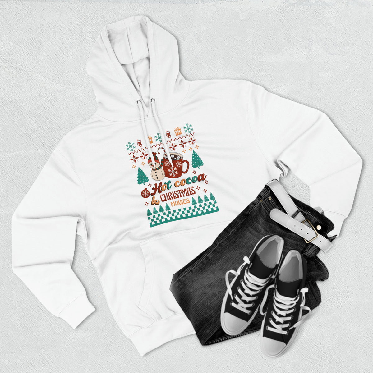 Hot Cocoa Christmas Movies Ugly Sweater Pullover Hoodie