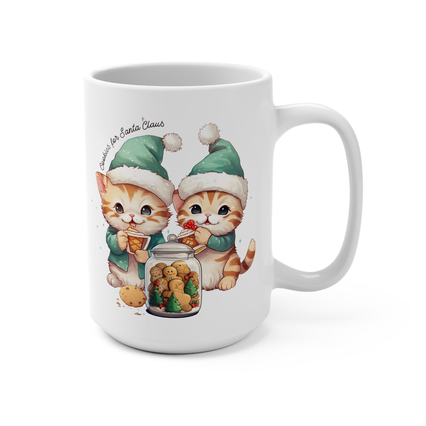 Cookies For Santa Christmas Cat Mug 15oz