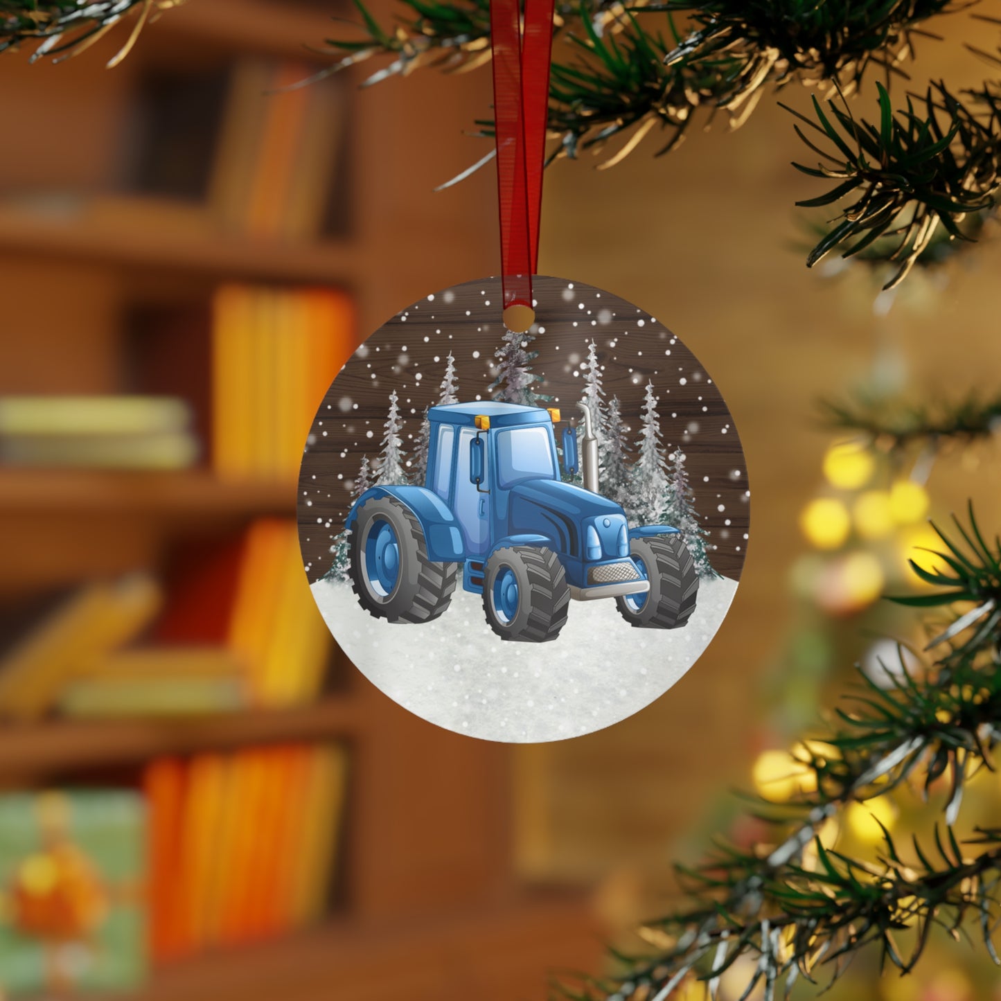 Blue Tractor Ornament